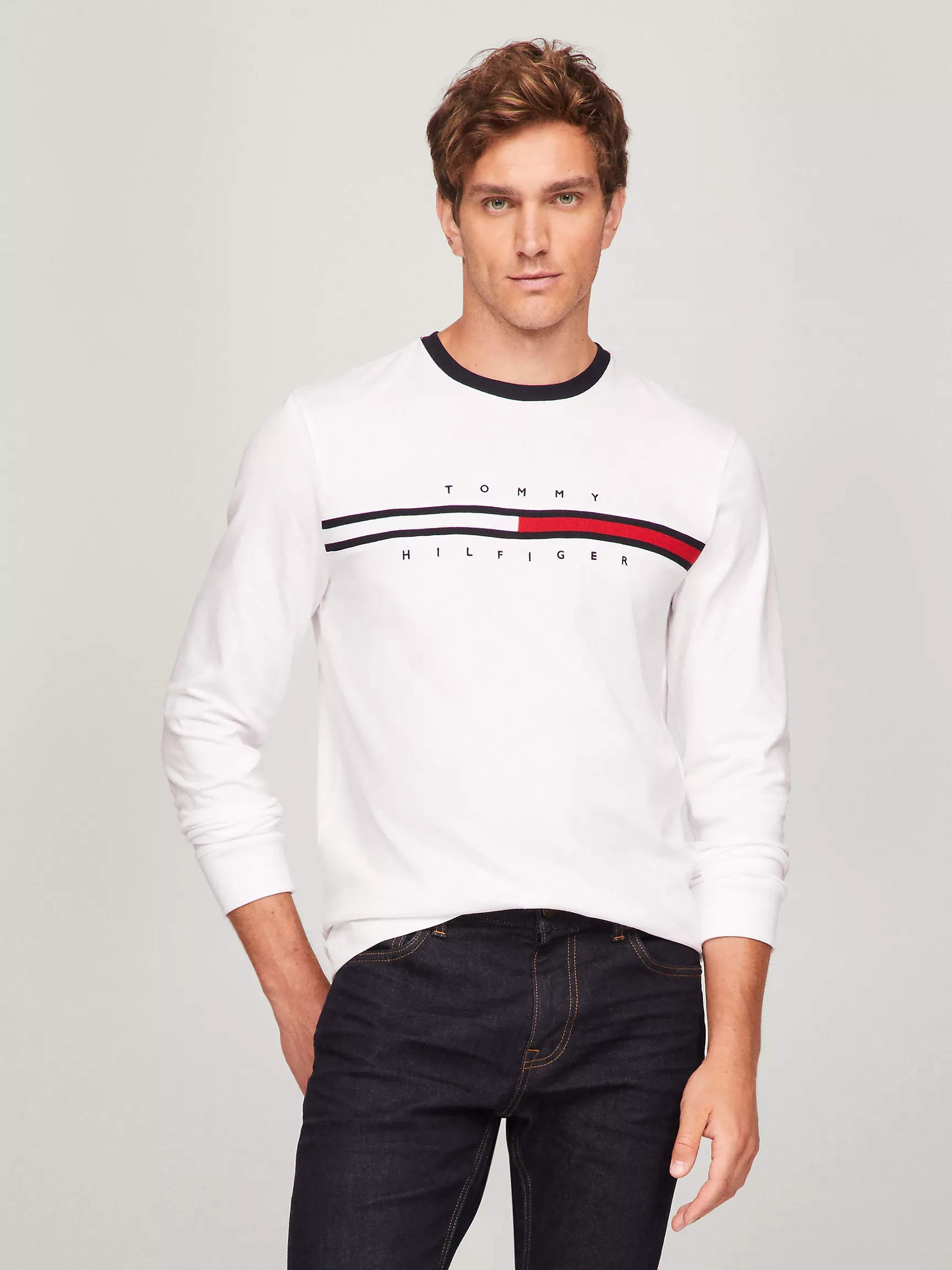 Чоловічий лонгслів Tommy Hilfiger кофта з логотипом 1159833177 (Білий XXL) — фото 1