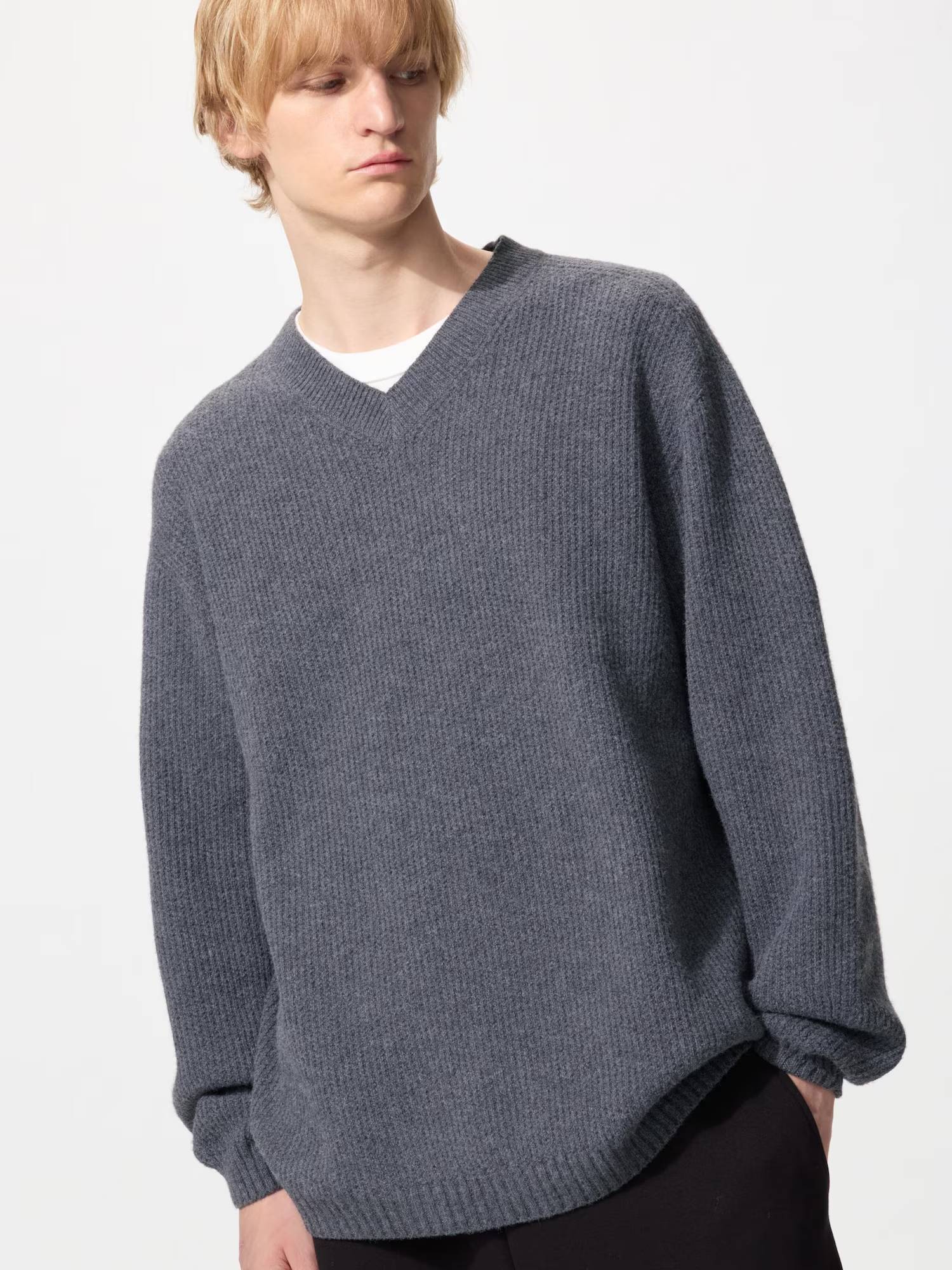 Текстурний 3D-в'язаний светр UNIQLO із безшовної пряжі Soufflé 1159856179 — фото 4