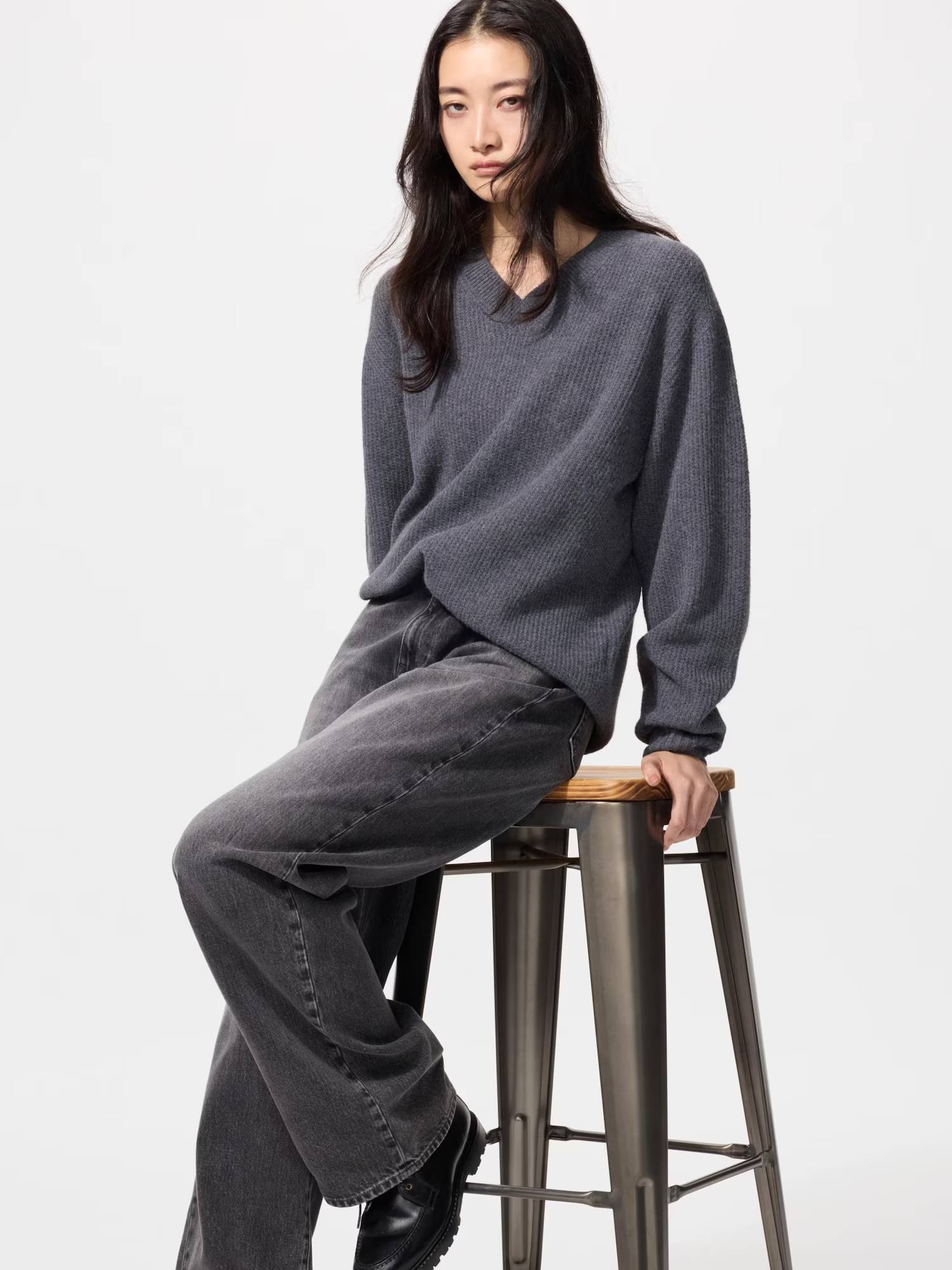Текстурний 3D-в'язаний светр UNIQLO із безшовної пряжі Soufflé 1159856179 — фото 6