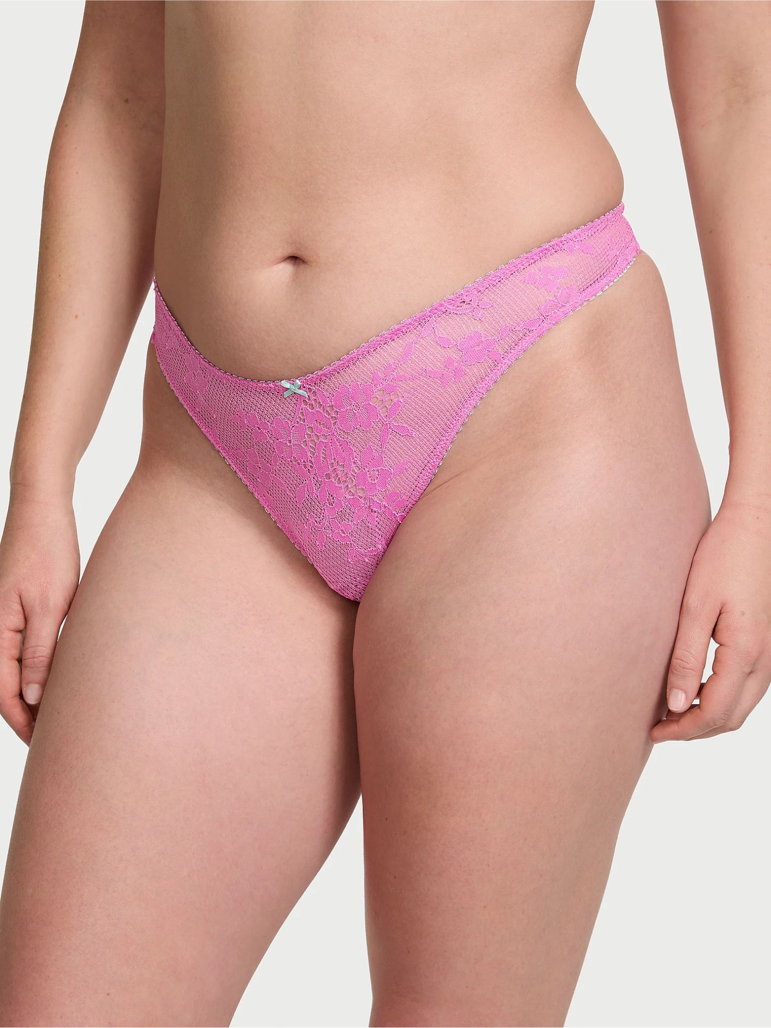 Жіночі трусики тонг Victoria's Secret з квітковим візерунком 1159837197 (рожевий XL) — фото 1