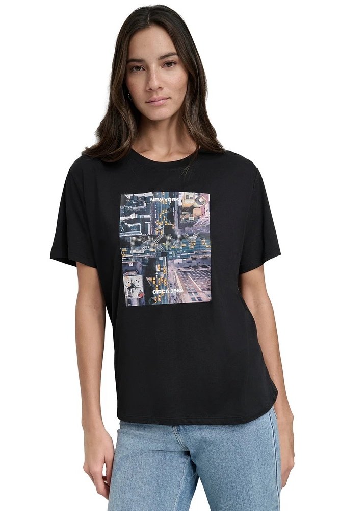 Жіноча футболка DKNY з принтом 1159837188 (Чорний XL) — фото 1