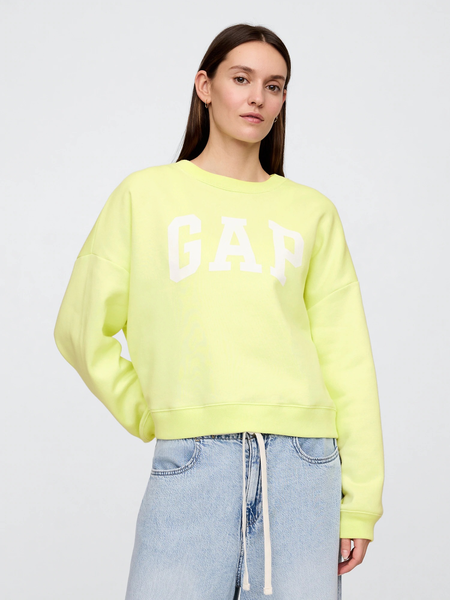 Світшот жіночий на флісі GAP з логотипом 1159835933 (Жовтий XL) — фото 1