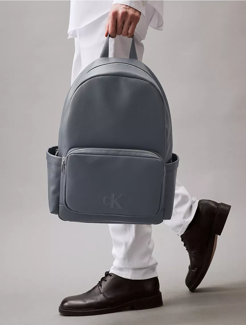 Великий рюкзак з екошкіри Calvin Klein на блискавці 1159805287 (Сірий, One Size) — фото 2