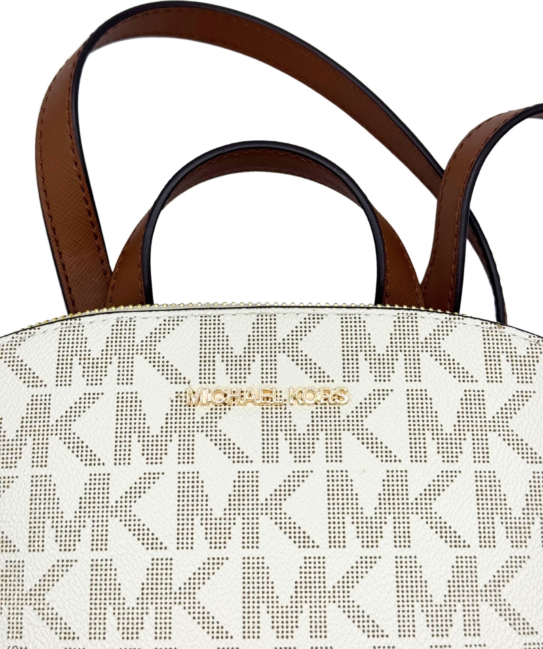 Стильний жіночий рюкзак Michael Kors з логотипом 1159814176 (Молочний, One size) — фото 6