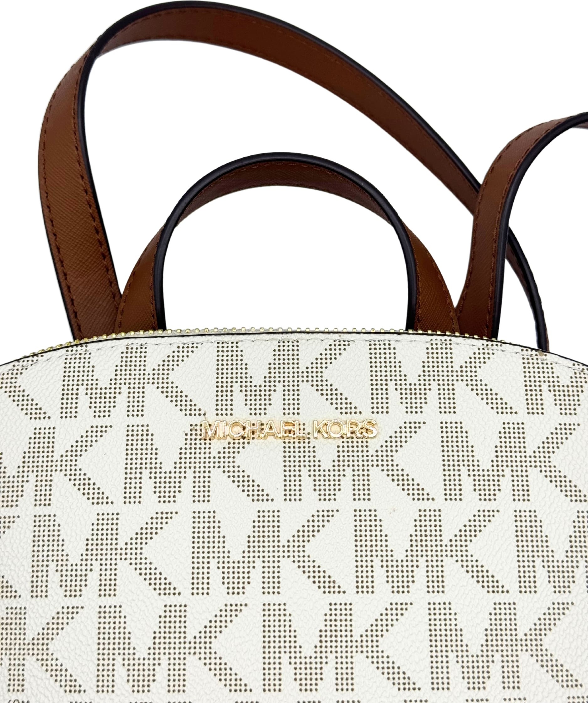 Стильний жіночий рюкзак Michael Kors з логотипом 1159814176 (Молочний, One size) — фото 7