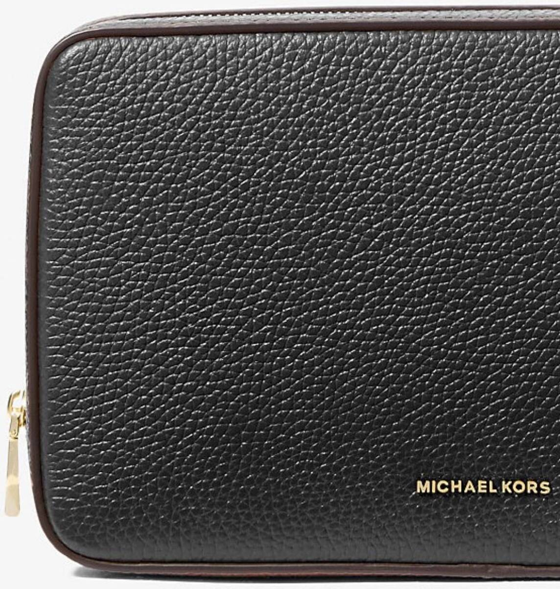 Шкіряний несесер Michael Kors косметичка з логотипом 1159850250 (Чорний One size) — фото 4