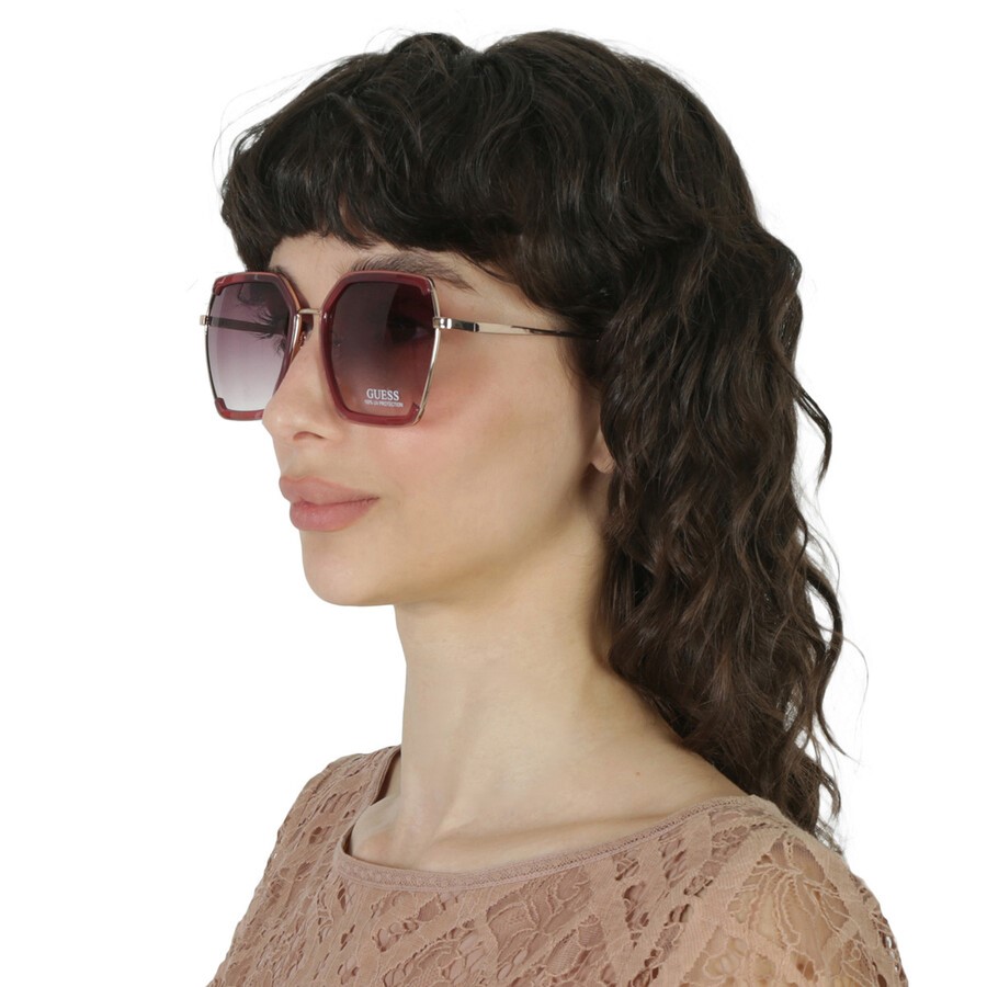 Сонцезахисні брендові окуляри Butterfly Guess 1159811640 (Бордовий, One size) — фото 3