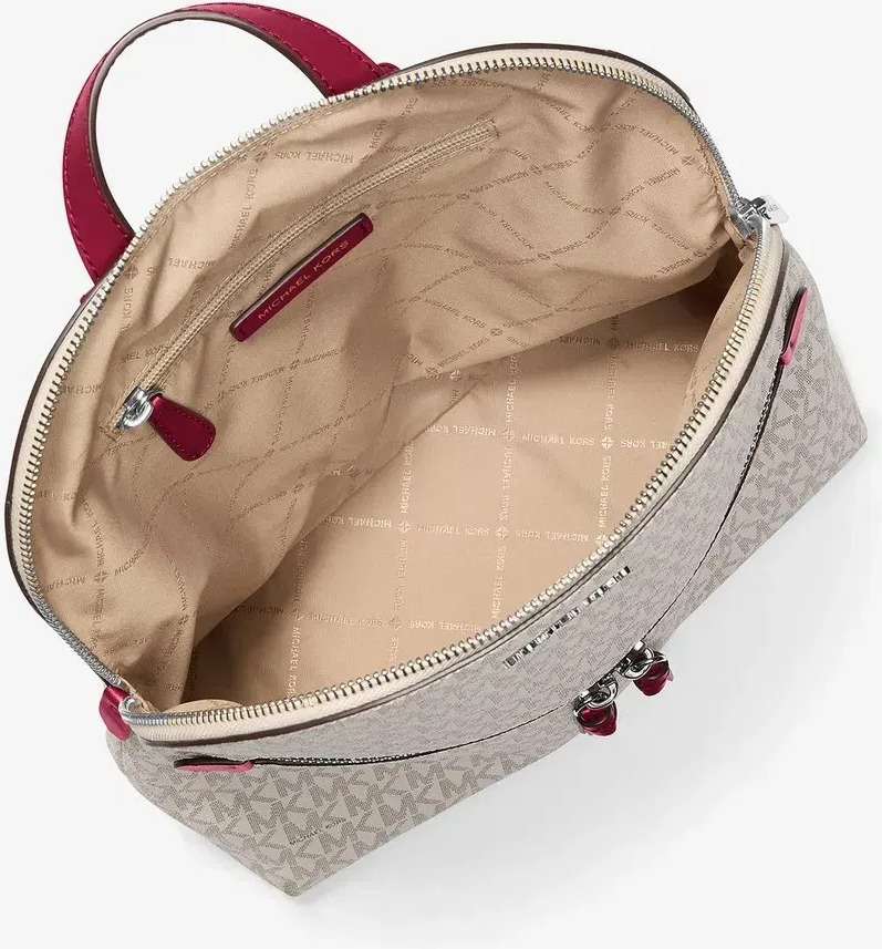 Стильний жіночий рюкзак Michael Kors з логотипом 1159840555 (Молочний/Рожевий One size) — фото 5