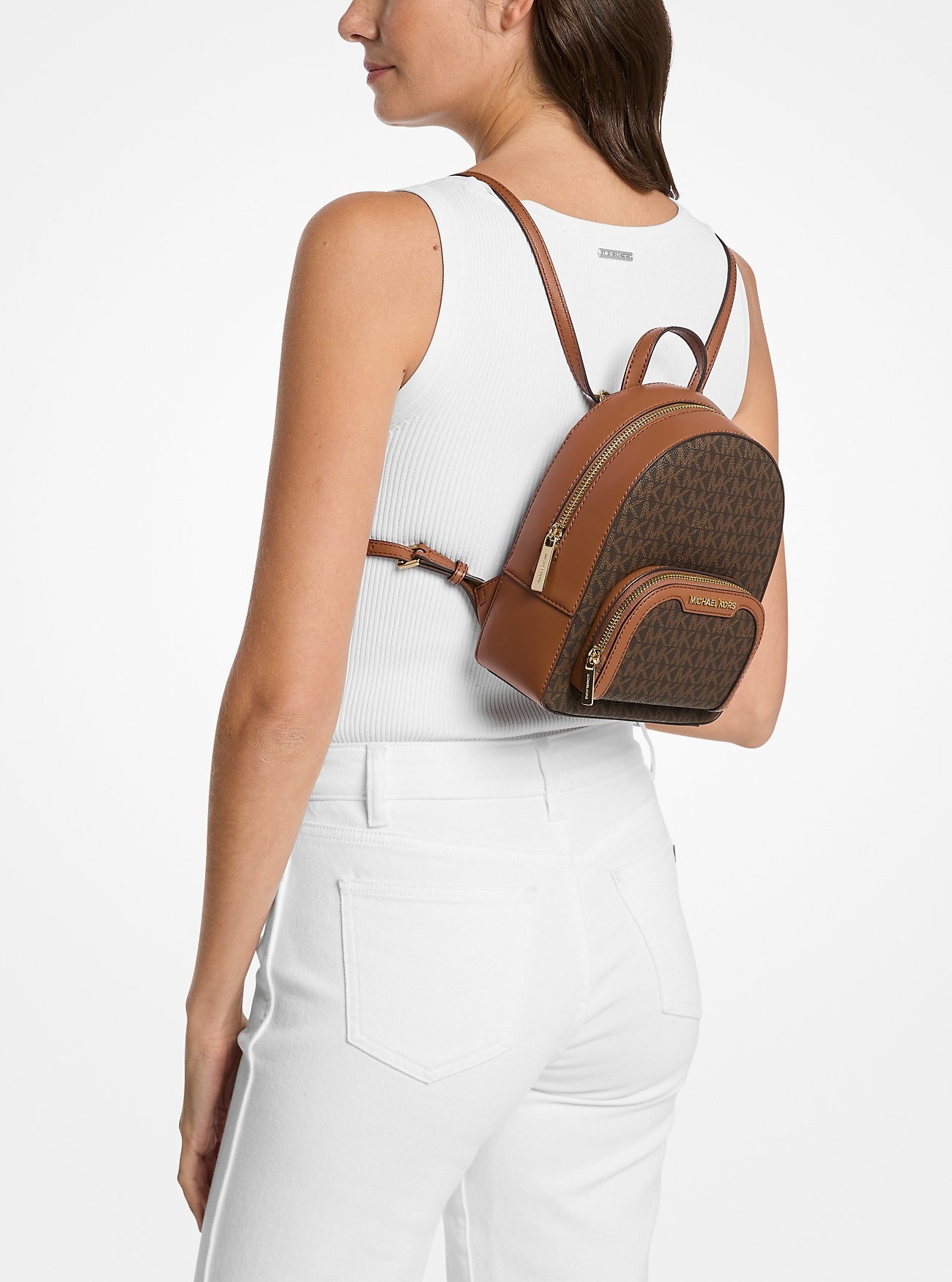 Компактний жіночий набір Michael Kors рюкзак та гаманець 1159845114 (Коричневий One Size) — фото 5