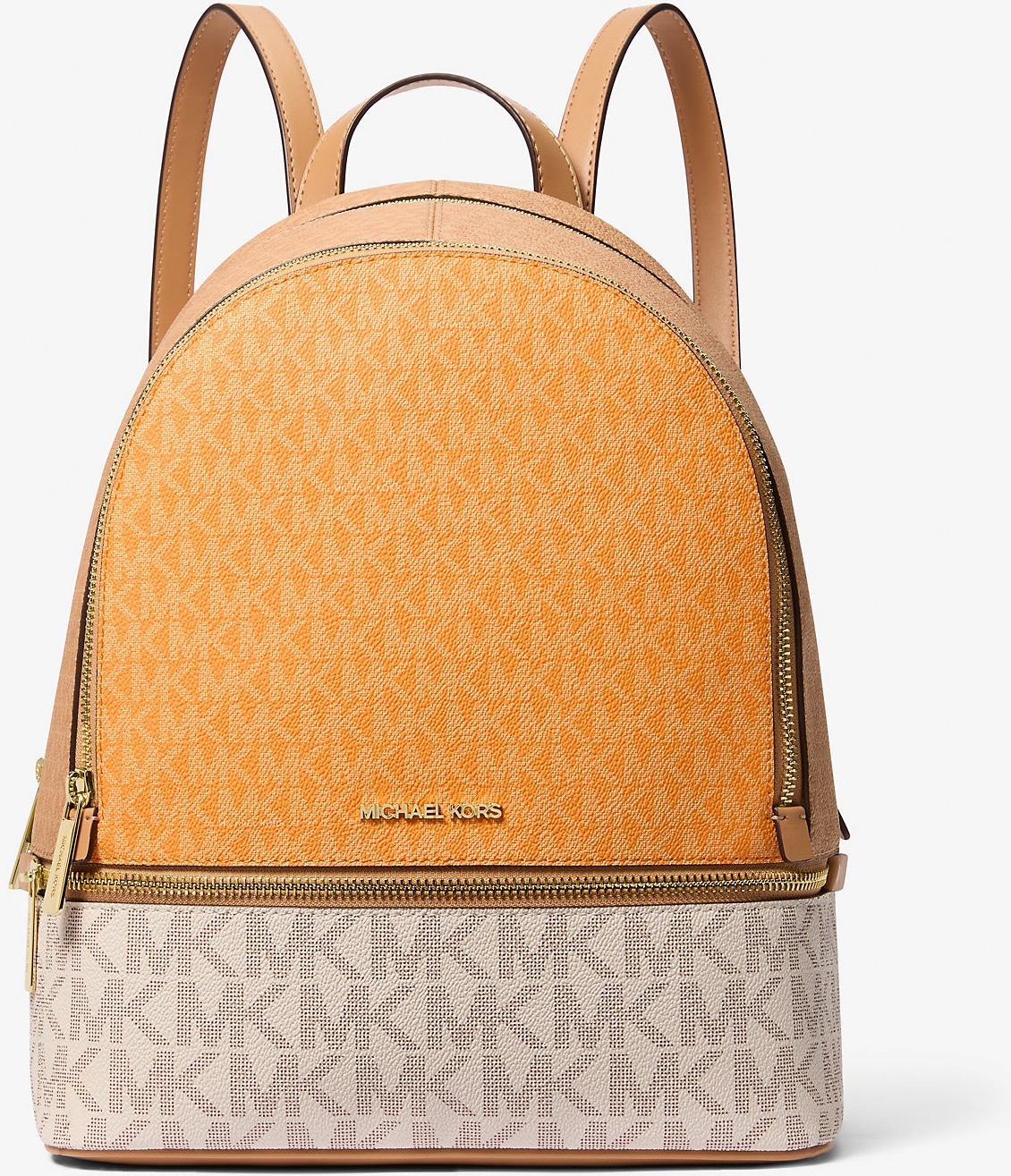 Стильний жіночий рюкзак Rhea Michael Kors з принтом 1159848230 (Помаранчевий/Коричневий One size) — фото 4