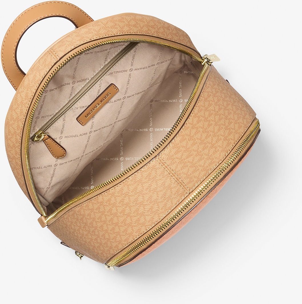 Стильний жіночий рюкзак Rhea Michael Kors з принтом 1159848230 (Помаранчевий/Коричневий One size) — фото 5