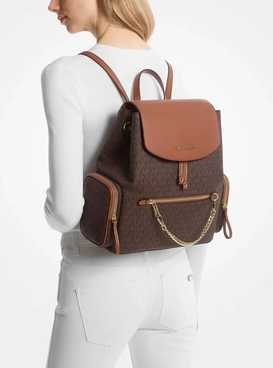 Жіночий рюкзак Jet Set Michael Kors з логотипом 1159850045 (Коричневий One size) — фото 4