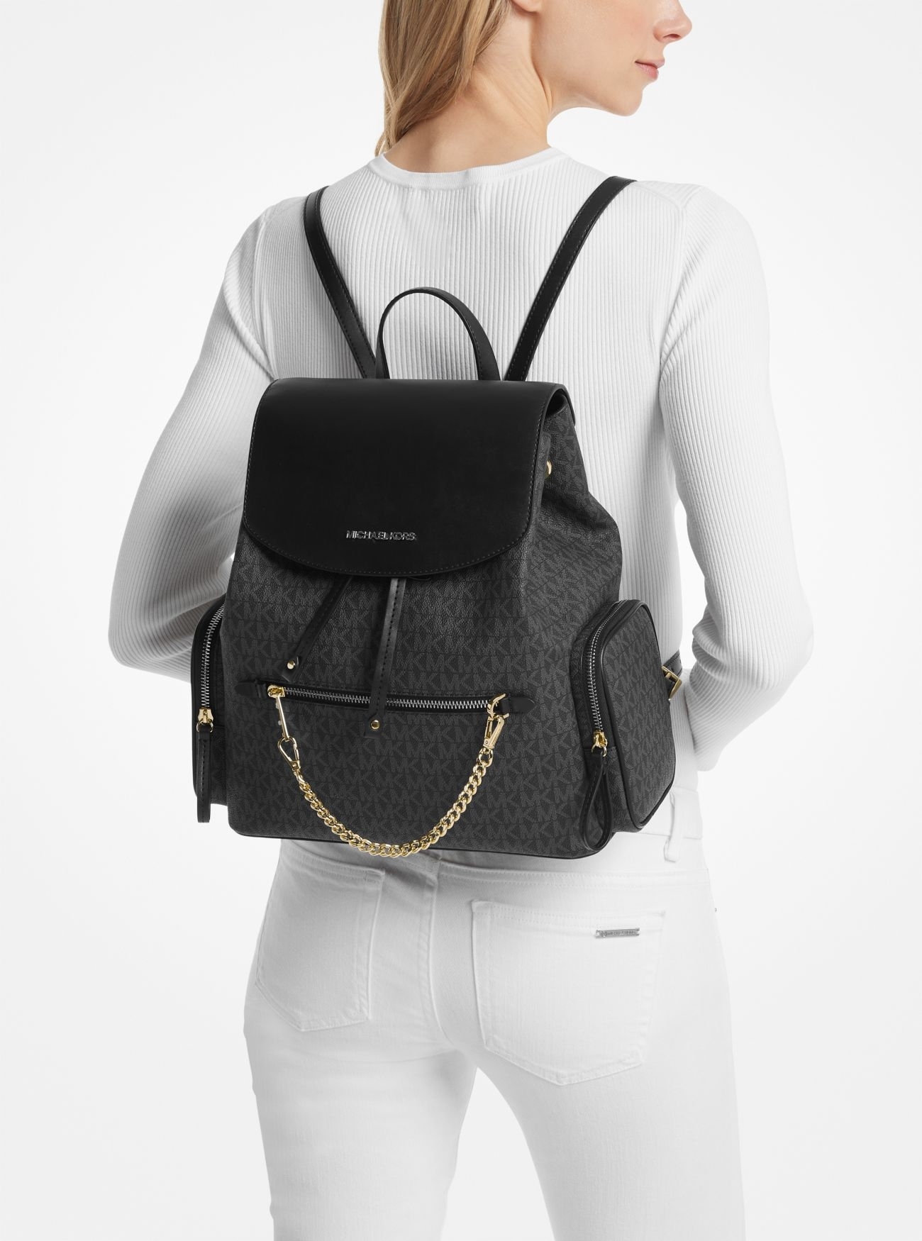 Жіночий рюкзак Jet Set Michael Kors з логотипом 1159850046 (Чорний One size) — фото 4