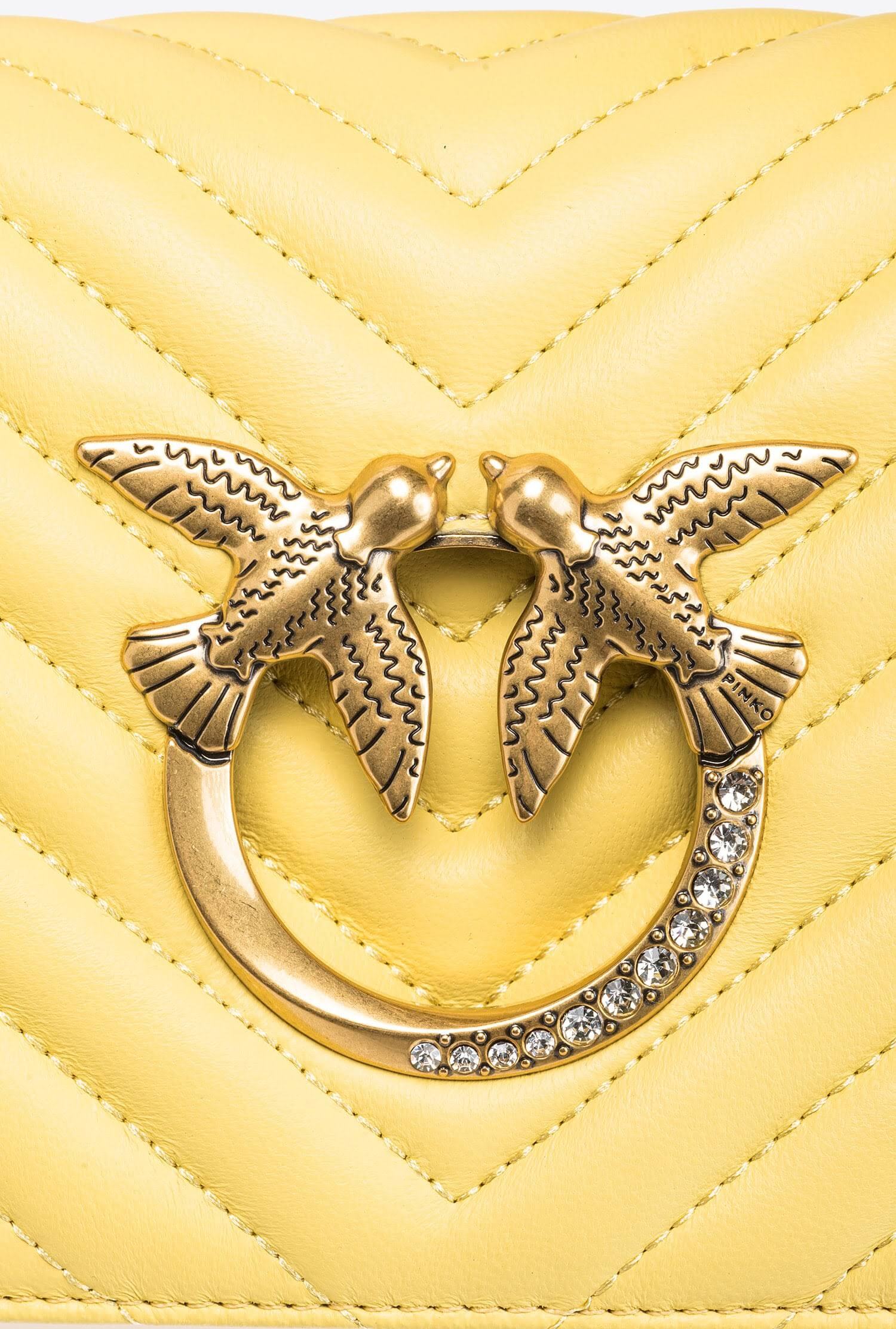 Жіноча шкіряна сумка кроссбоді Pinko 1159793959 (Жовтий, One size) — фото 4