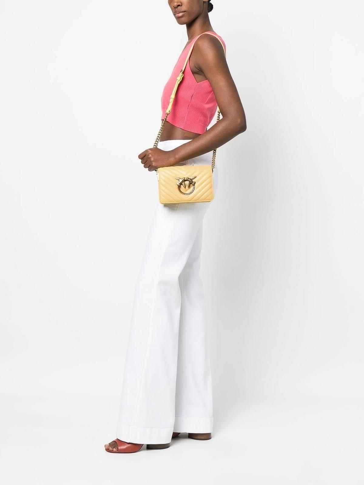 Жіноча шкіряна сумка кроссбоді Pinko 1159793959 (Жовтий, One size) — фото 9
