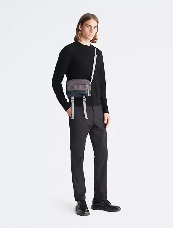 Сумка через плече Calvin Klein із логотипом 1159797626 (Сірий, One size) — фото 4