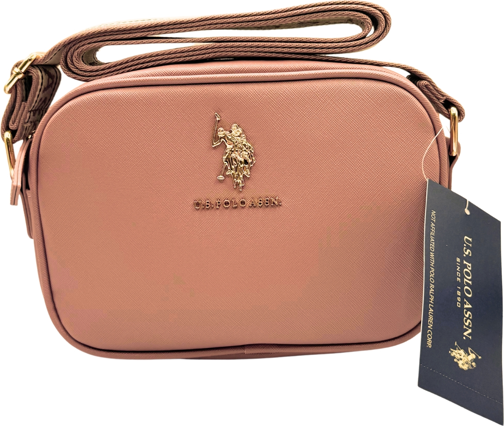 Жіноча сумка кроссбоді US Polo Assn з логотипом 1159815302 (Бежевий One size) — фото 4
