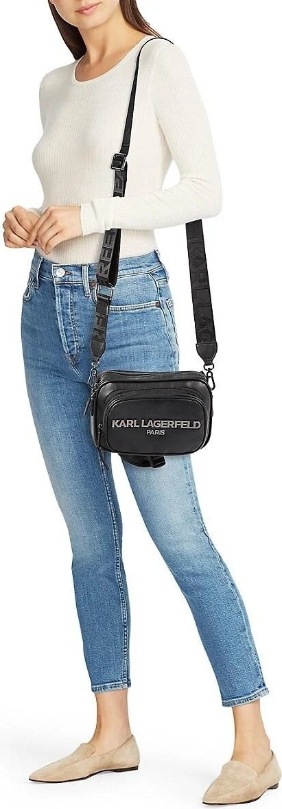 Жіноча сумка 2 в 1 Karl Lagerfeld Paris поясна та кроссбоді 1159816231 (Чорний One size) — фото 4