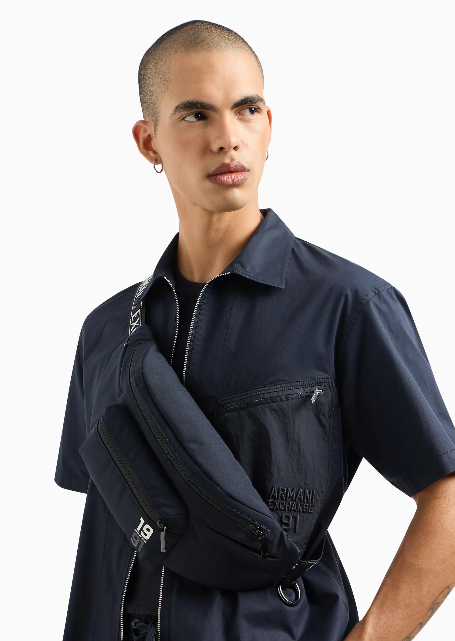 Сумка Armani Exchange бананка 1159816468 (Білий/синій One size) — фото 8
