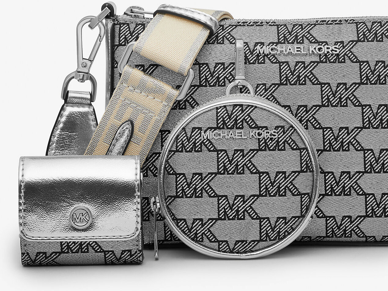 Жіноча сумка кроссбоді Michael Kors з гаманцем та сумочкою для навушників 1159821654 (Сріблястий One size) — фото 4