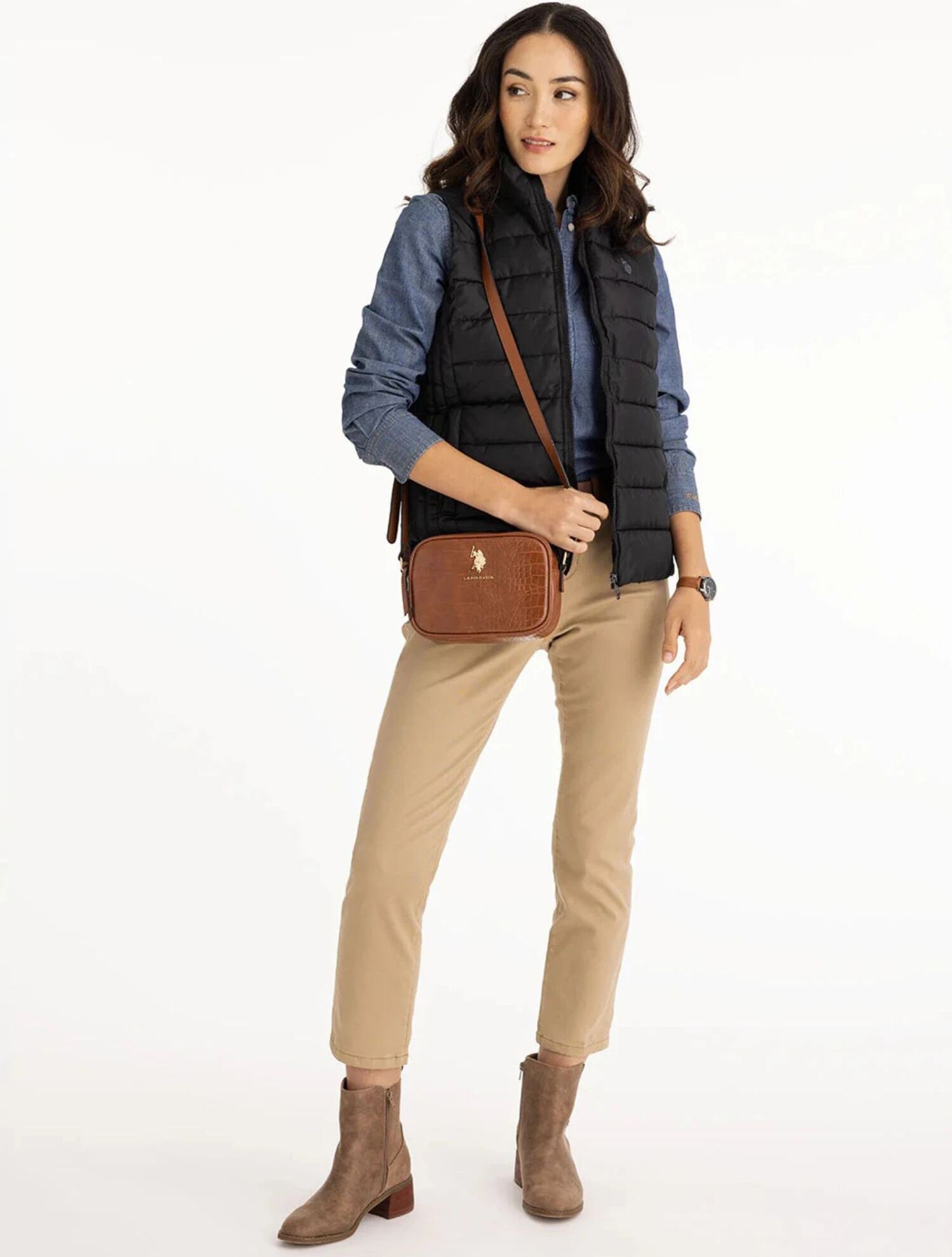 Жіноча сумка кроссбоді US Polo Assn з екошкіри 1159822651 (Коричневий One size) — фото 5