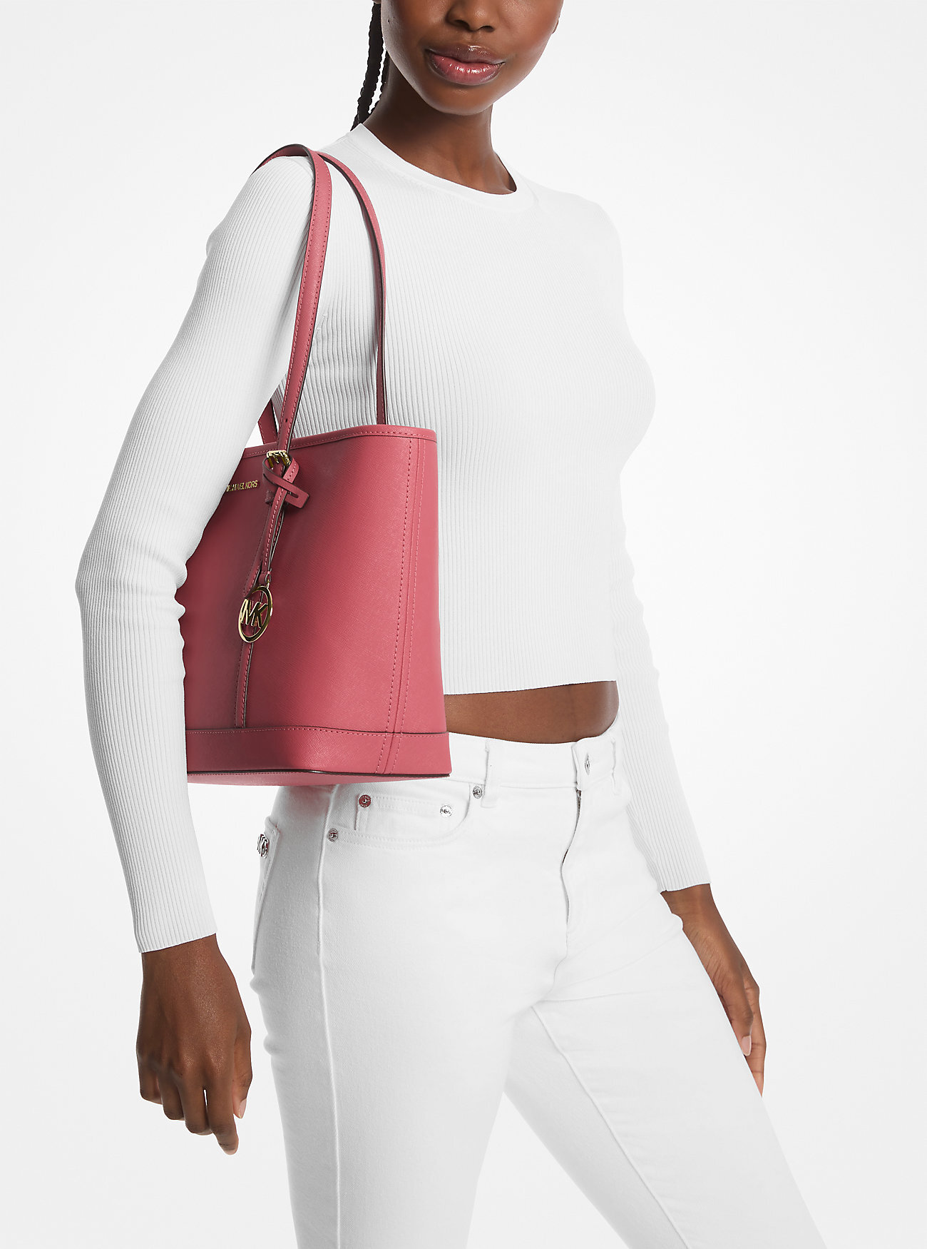 Сумка жіноча Michael Kors на блискавці 1159823443 (Рожевий One size) — фото 5