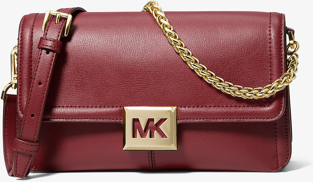 Шкіряна сумка кроссбоді Michael Kors з логотипом 1159825347 (Бордовий One size) — фото 4