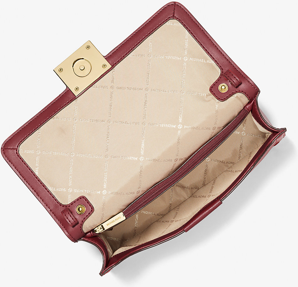 Шкіряна сумка кроссбоді Michael Kors з логотипом 1159825347 (Бордовий One size) — фото 5