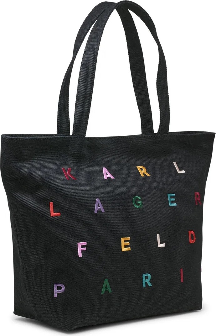 Жіноча сумка-шоппер Karl Lagerfeld Paris з нашивками 1159827891 (Чорний One size) — фото 5