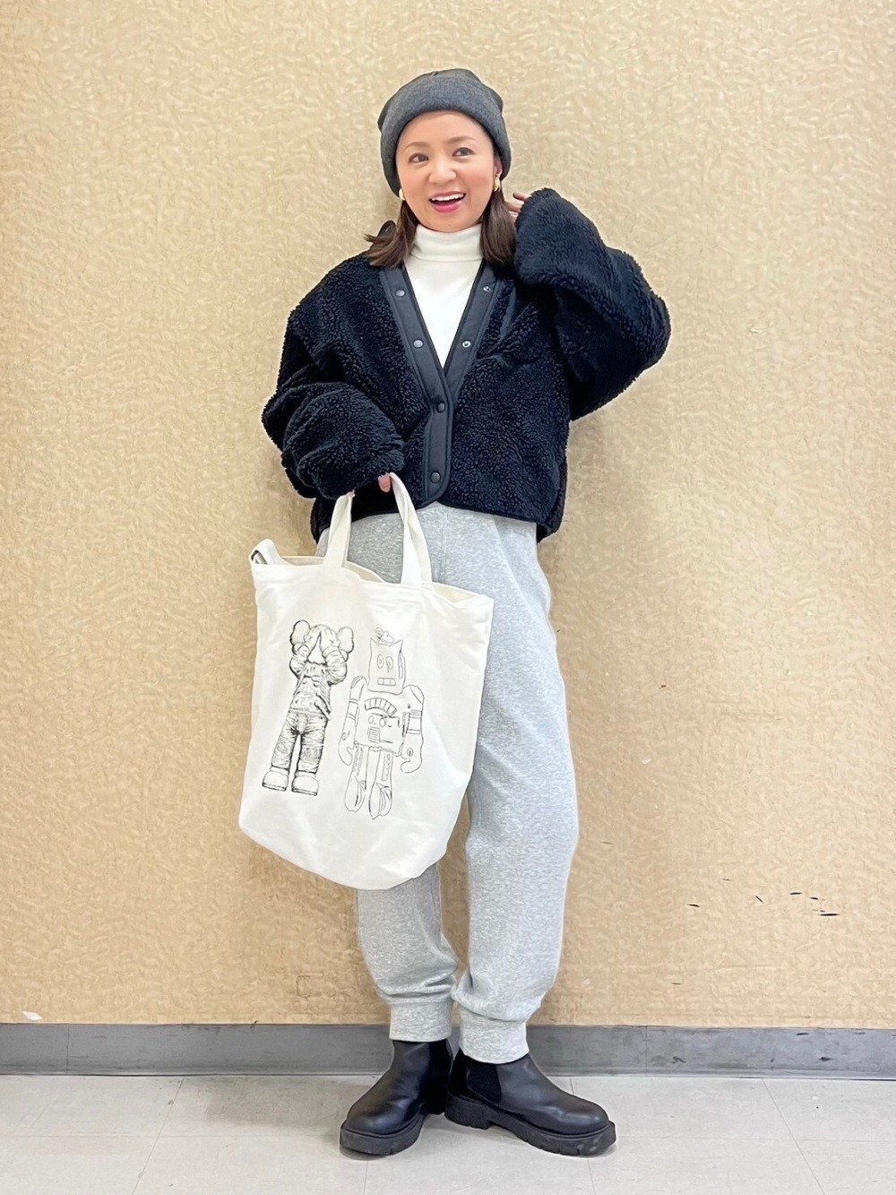 Сумка шоппер Uniqlo з малюнком 1159828676 (Молочний One size) — фото 10