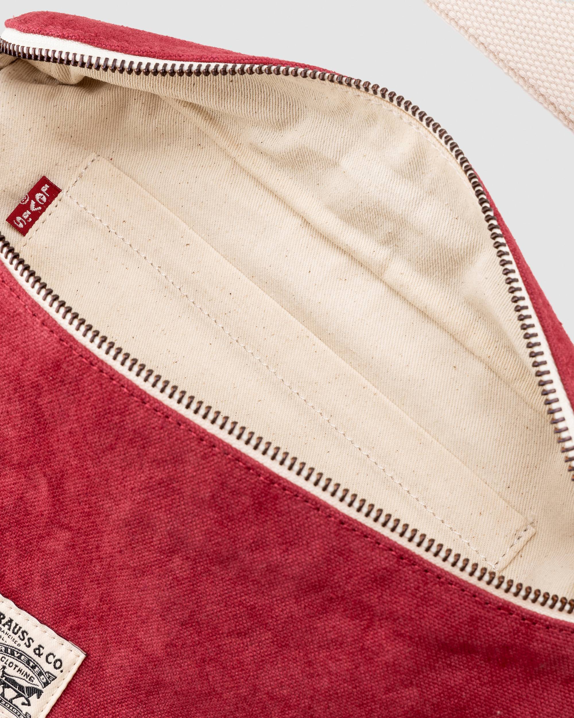 Поясна сумка Levi's бананка слінг 1159841062 (Бордовий/Бежовий One size) — фото 5