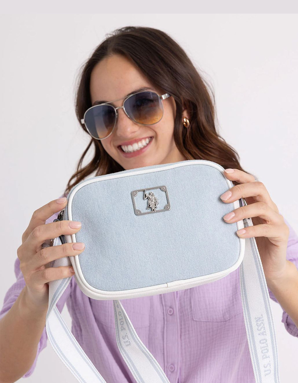 Жіноча сумка кроссбоді US Polo Assn з логотипом 1159843740 (Блакитний One size) — фото 6