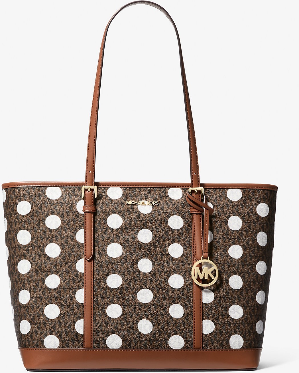 Жіноча сумка тоут Jet Set Travel Michael Kors з принтом 1159844519 Коричневий — фото 4