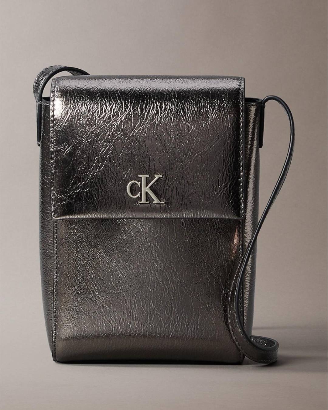 Жіночий набір Calvin Klein сумка через плече, картхолдер та дзеркало 1159845570 Сріблястий — фото 2