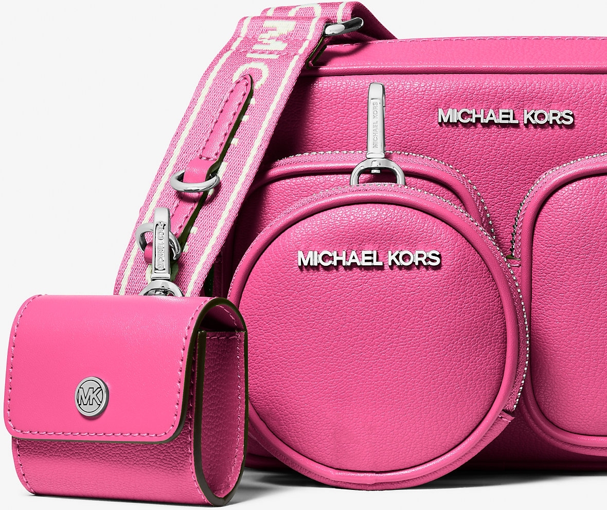 Шкіряна сумка кроссбоді з гаманцем та кейсом для навушників Jet Set Michael Kors 1159847416 Рожевий — фото 5