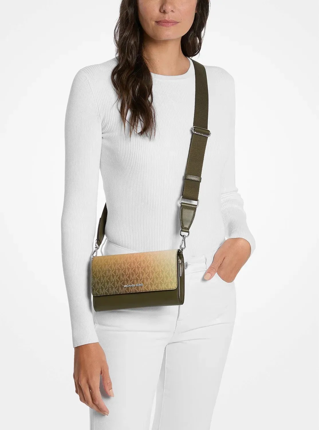 Жіноча сумка кросбоді Jet Set Michael Kors 1159850846 Оливковий — фото 5