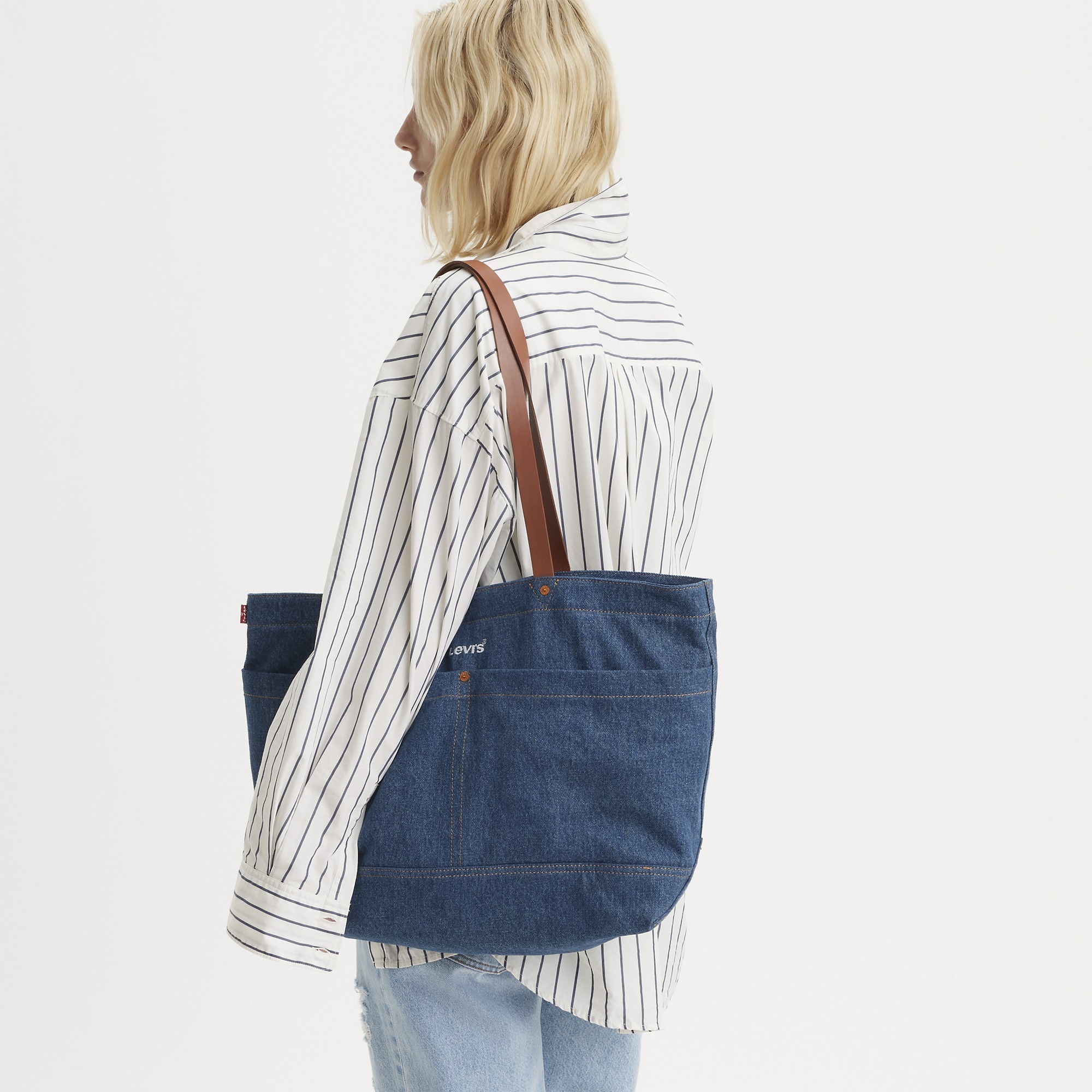Сумка-шоппер Levi's з логотипом 1159855727 Синій — фото 5