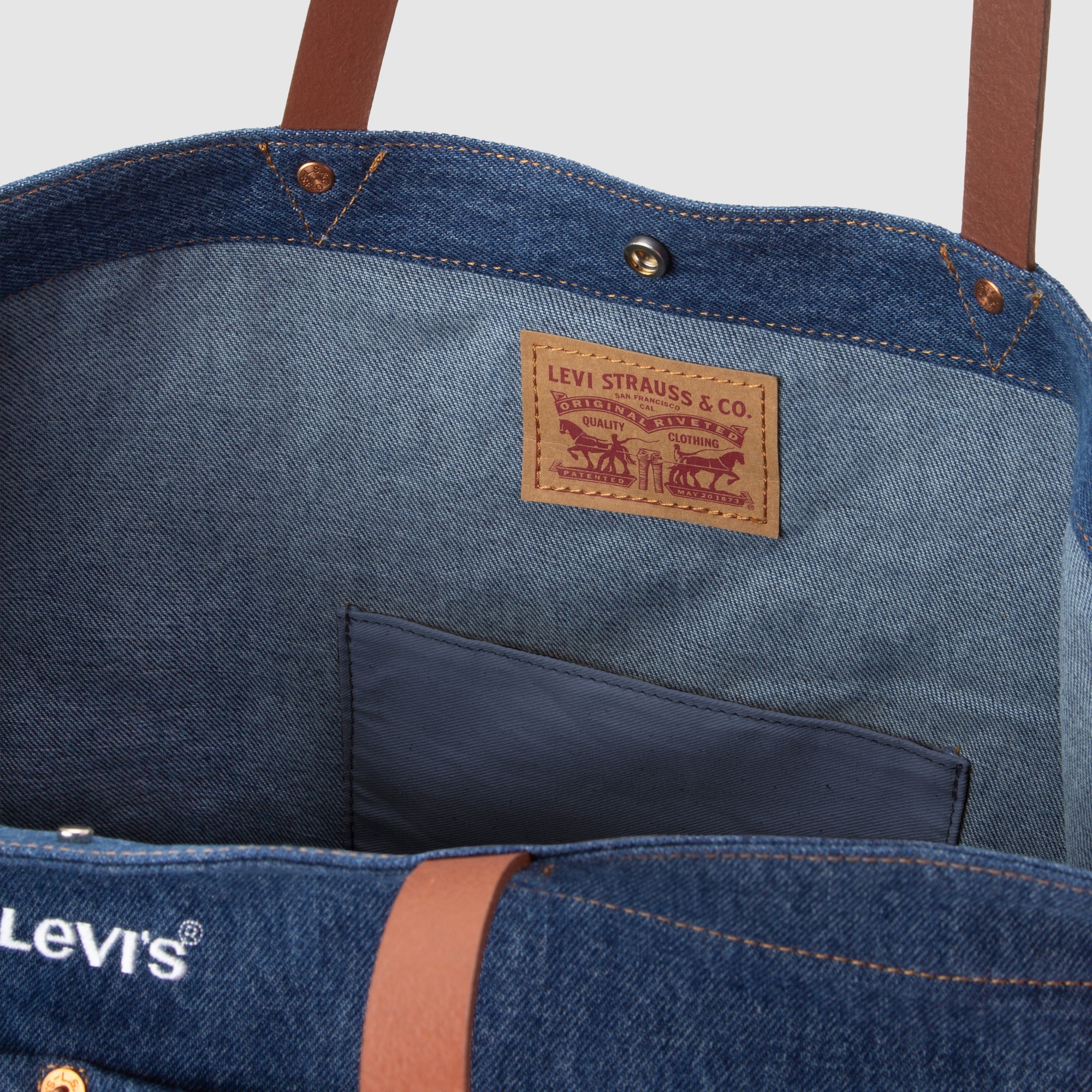 Сумка-шоппер Levi's з логотипом 1159855727 Синій — фото 7