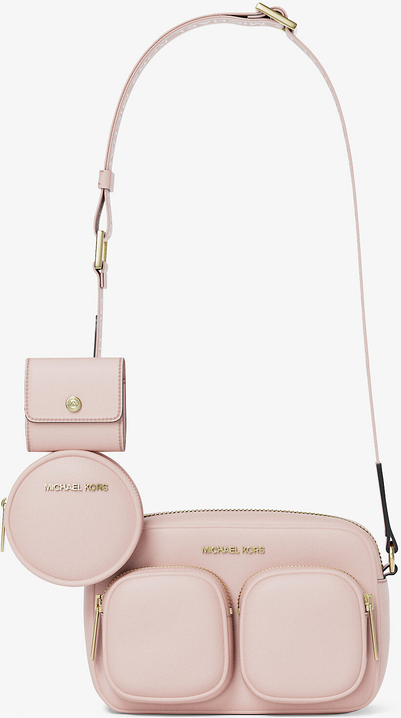 Шкіряна сумка кроссбоді з гаманцем та кейсом для навушників JET SET ITEM Michael Kors 1159857995 Рожевий — фото 4