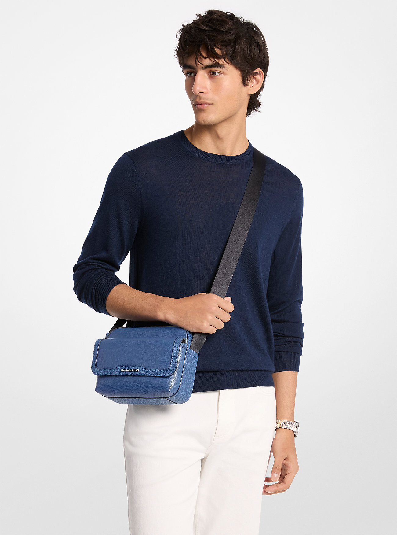 Шкіряна сумка через плече Cooper Michael Kors кроссбоді 1159859295 Синій — фото 6