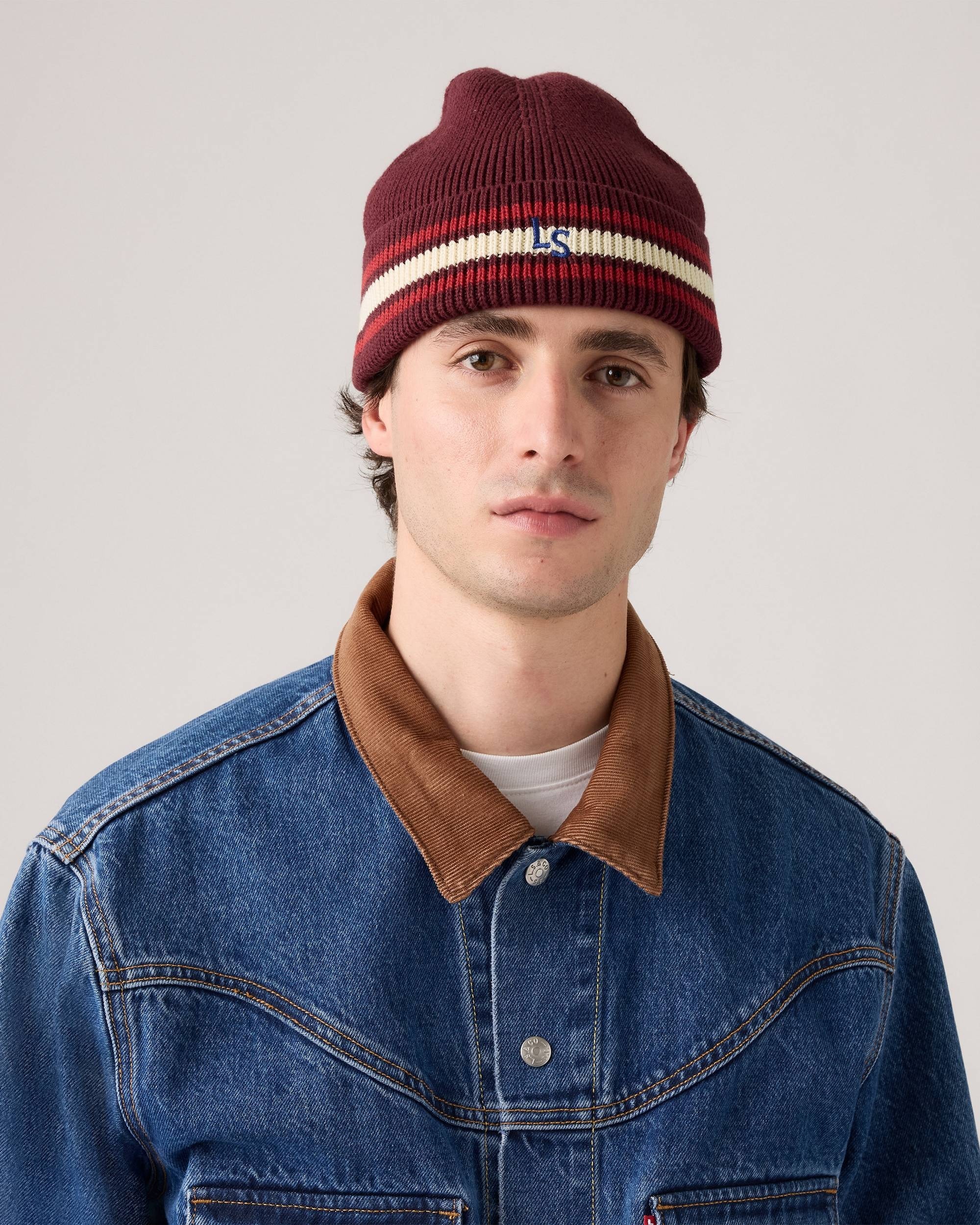 В'язана шапка Levi's 1159857526 (Бордовий One size) — фото 6