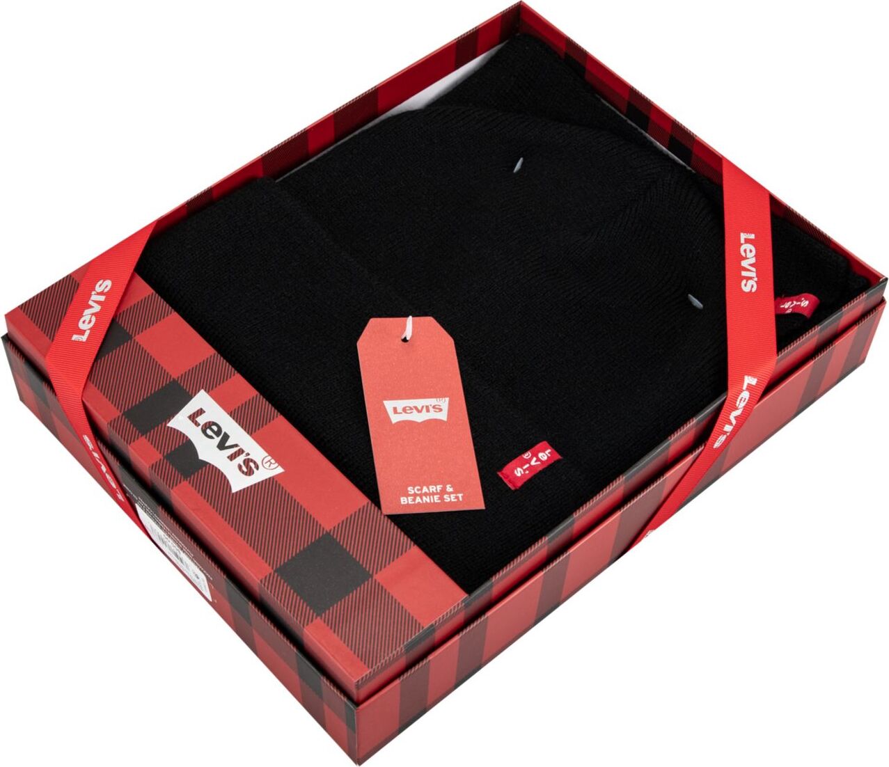 Набір у фірмовій коробці Levi's шапка та шарф 1159853916 (Чорний One size) — фото 8