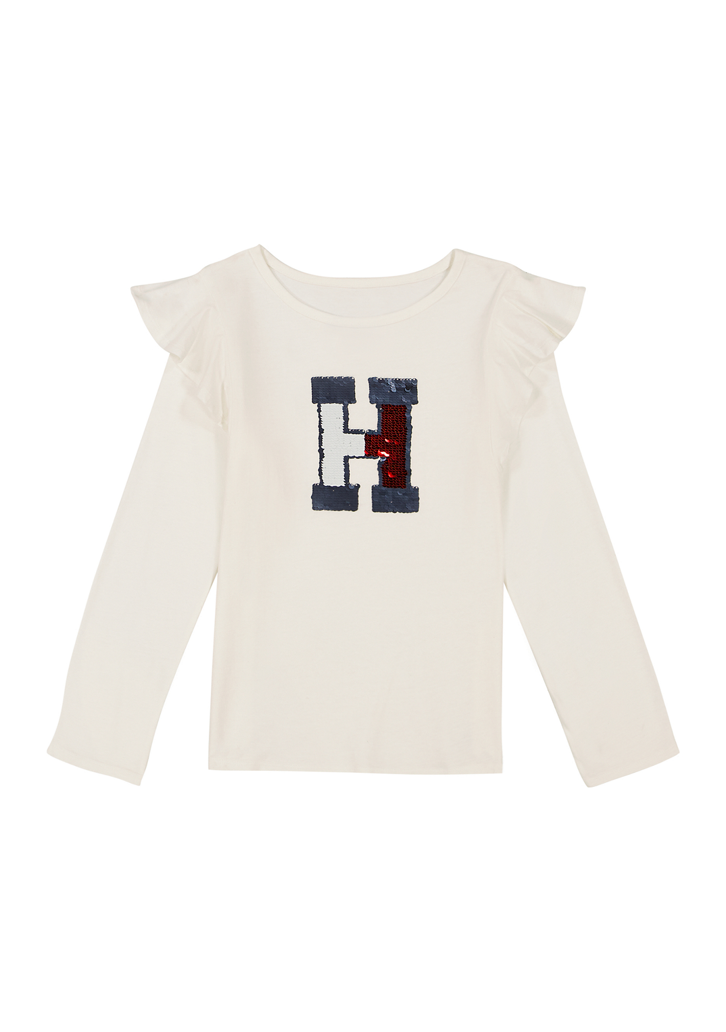 Дитячий лонгслів Tommy Hilfiger з логотипом з паєток 1159839461 — фото 1