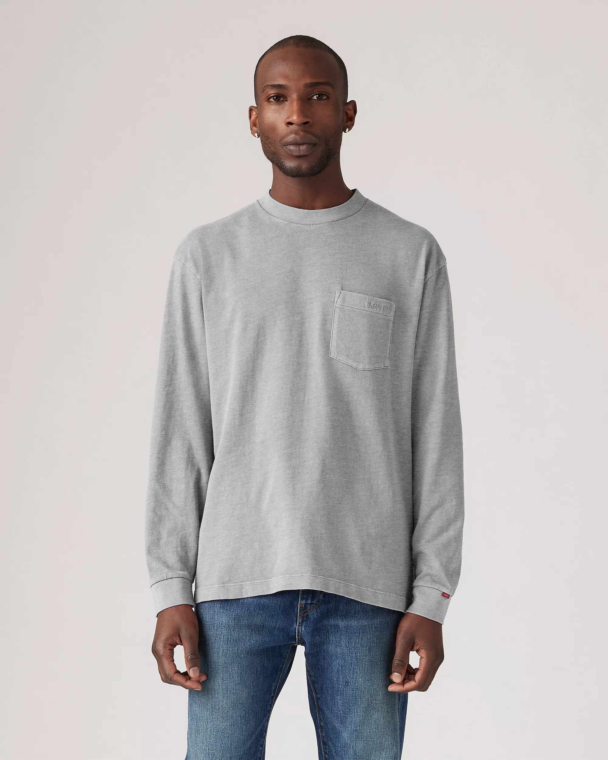 Чоловічий лонгслів Levi's з логотипом 1159837845 (Сірий XXL) — фото 1
