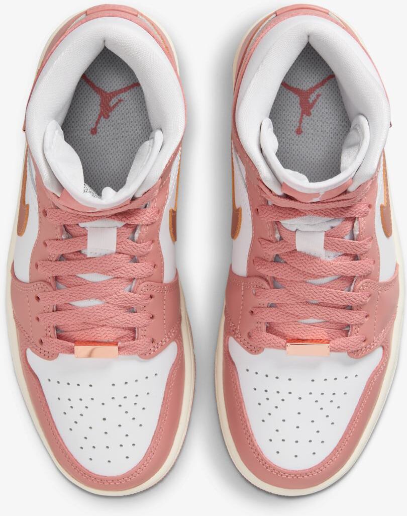 Жіночі кросівки W Air Jordan 1 Mid Se Red Stardust FB9892-670, 38.5 — фото 5