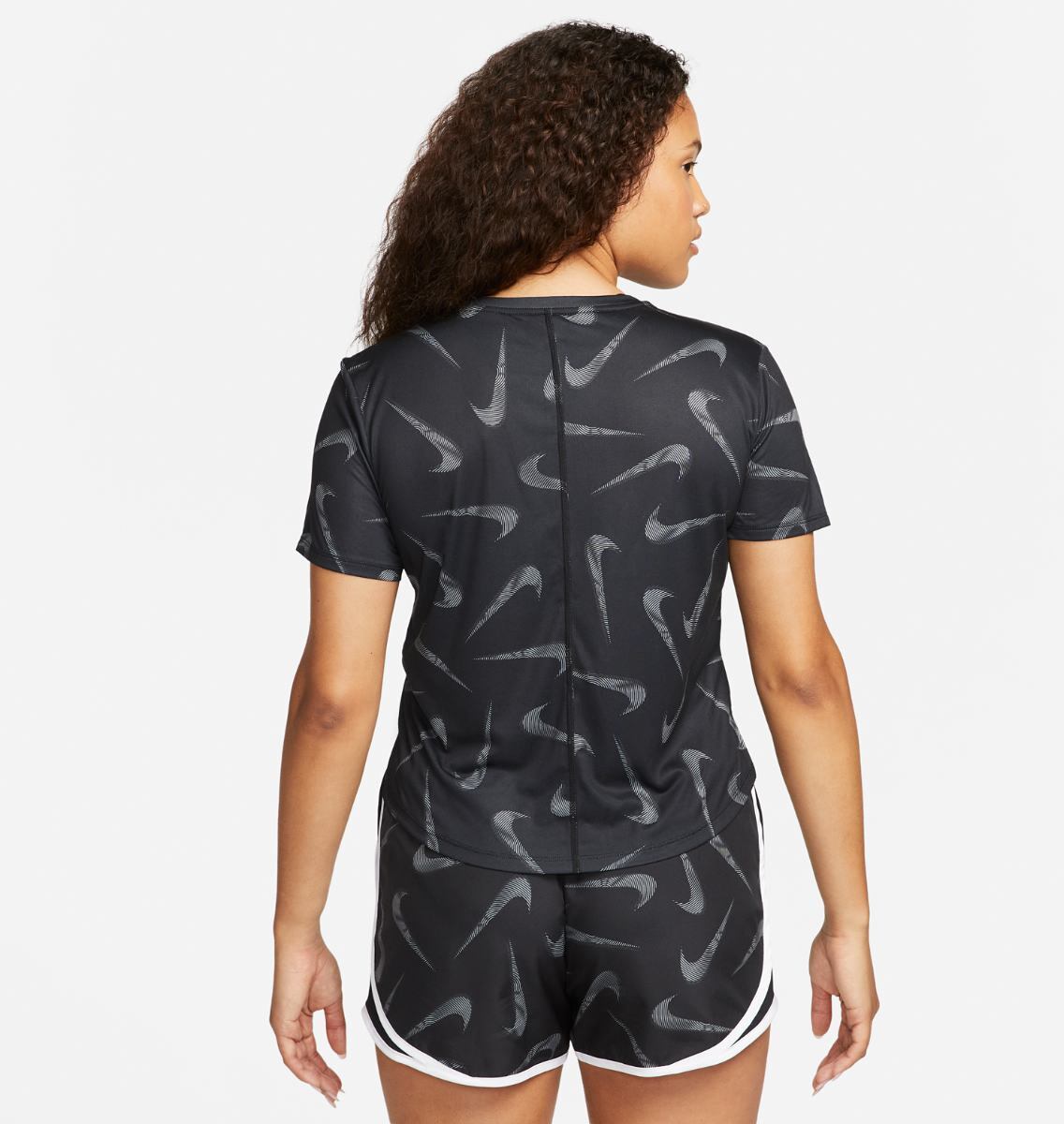 Жіноча футболка Nike W Dri-Fit Swoosh Aop Ss Crop FB4681-010, M — фото 3