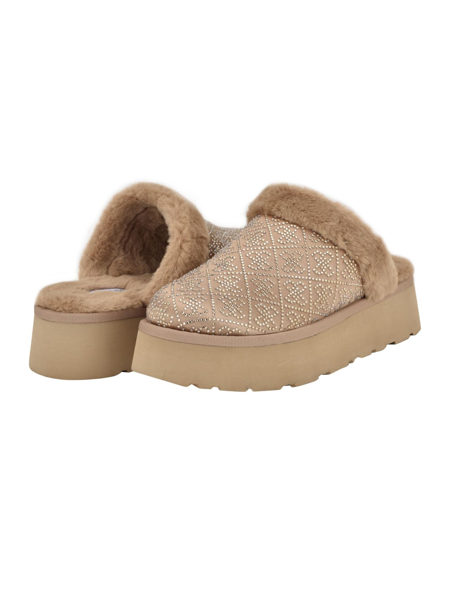 Жіночі клоги на хутрі Guess з обробкою стразами 39,5 — фото 1