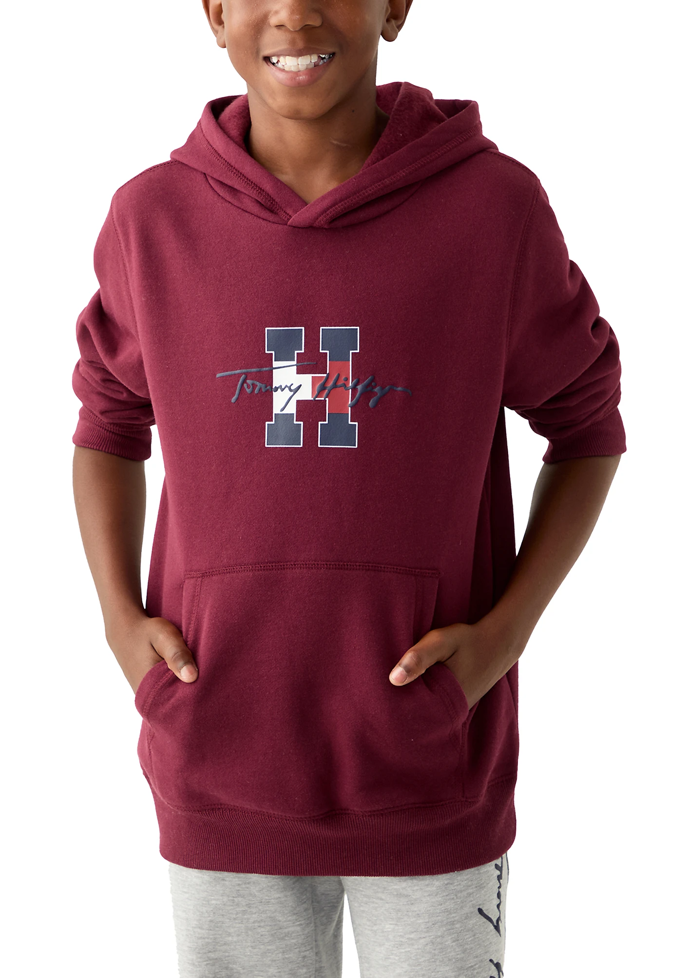 Дитяче худий на флісі Tommy Hilfiger з логотипом 1159842557 (Бордовий S) — фото 1