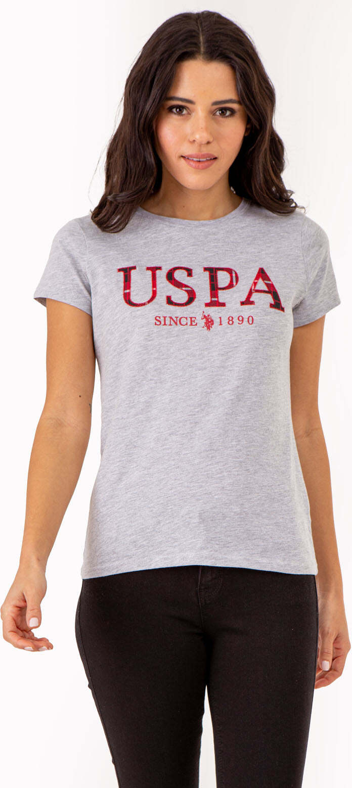 Жіноча футболка US Polo Assn з логотипом 1159842346 (Сірий S) — фото 2