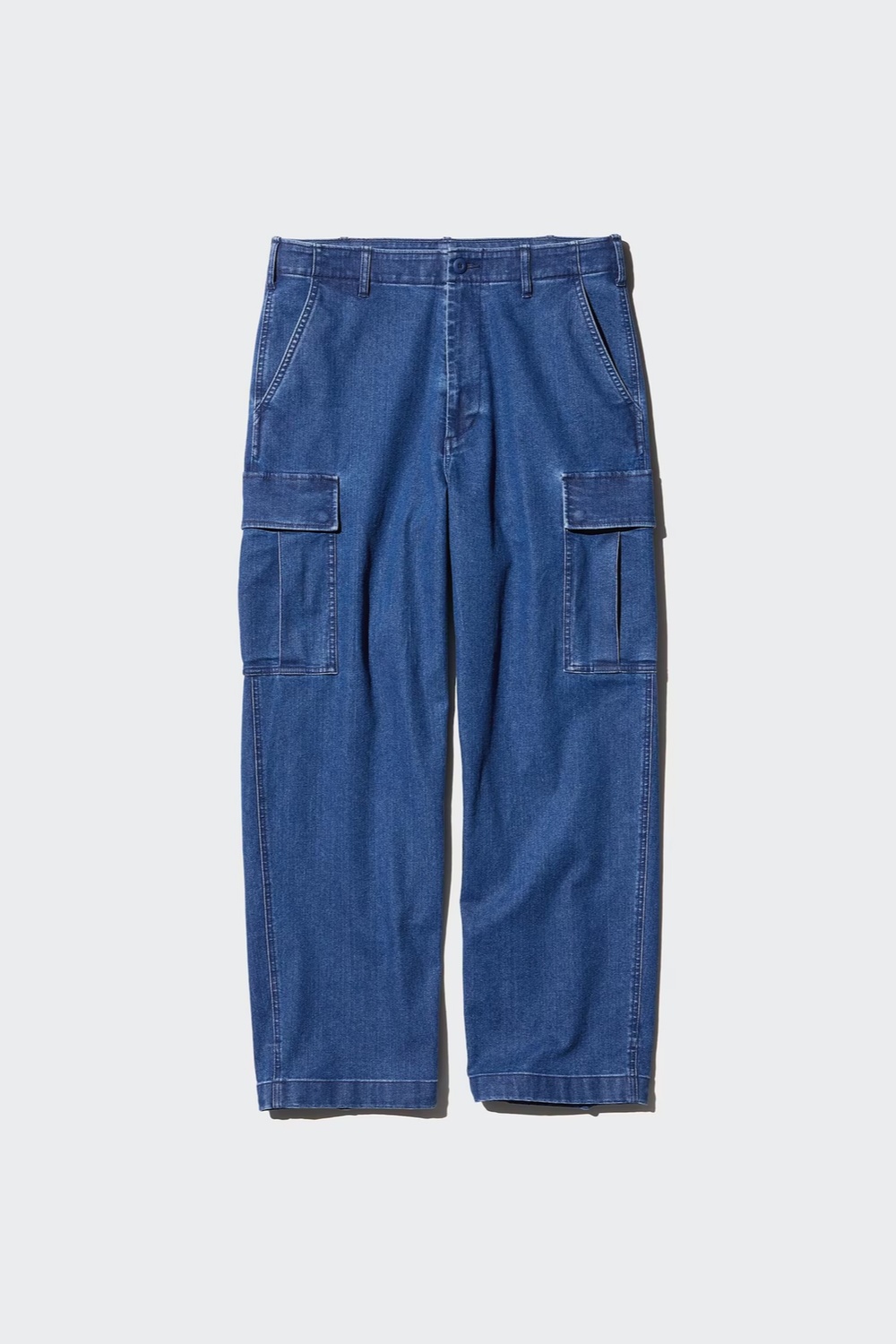 Чоловічі джинси-карго широкі UNIQLO 1159844530 (Блакитний L) — фото 1